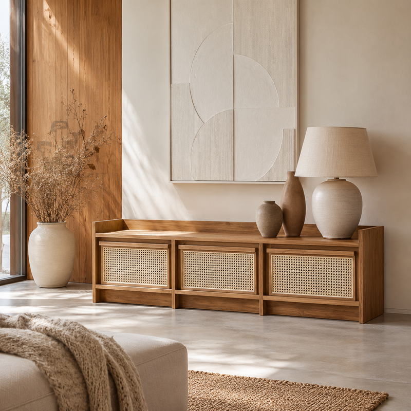 TV Display with Rattan - TV01SKS